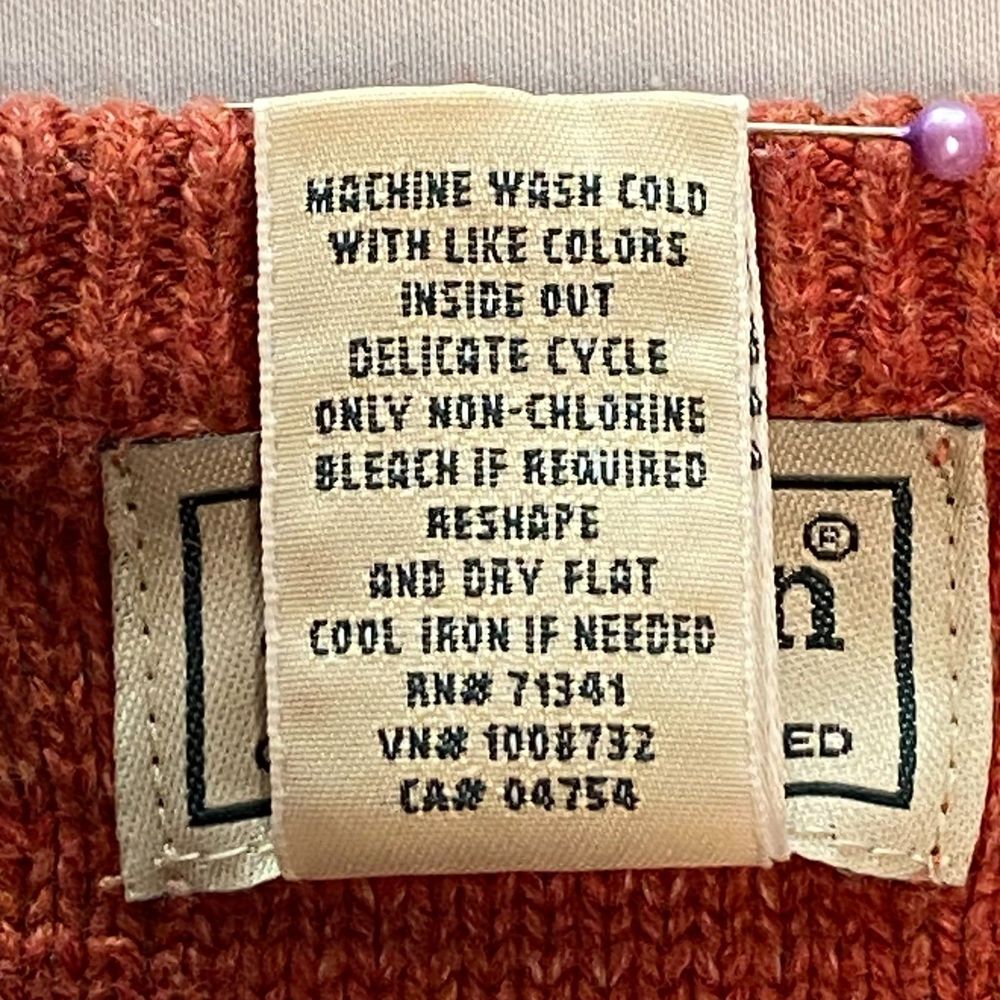 💎LL Bean Mens Heather Rust Raglan Crew Neck Sweater Size Medium Academia - Picture 7 of 7